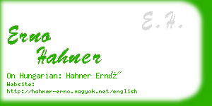 erno hahner business card